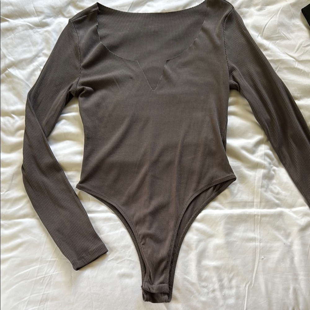 Long Sleeve Brown Bodysuit